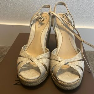 Gucci 'Penelope' Leather Espadrille Wedges